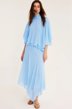 Asymmetrisk kjol i chiffong