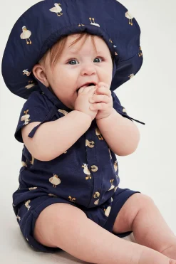 Babyjumpsuit med fiskmåsar