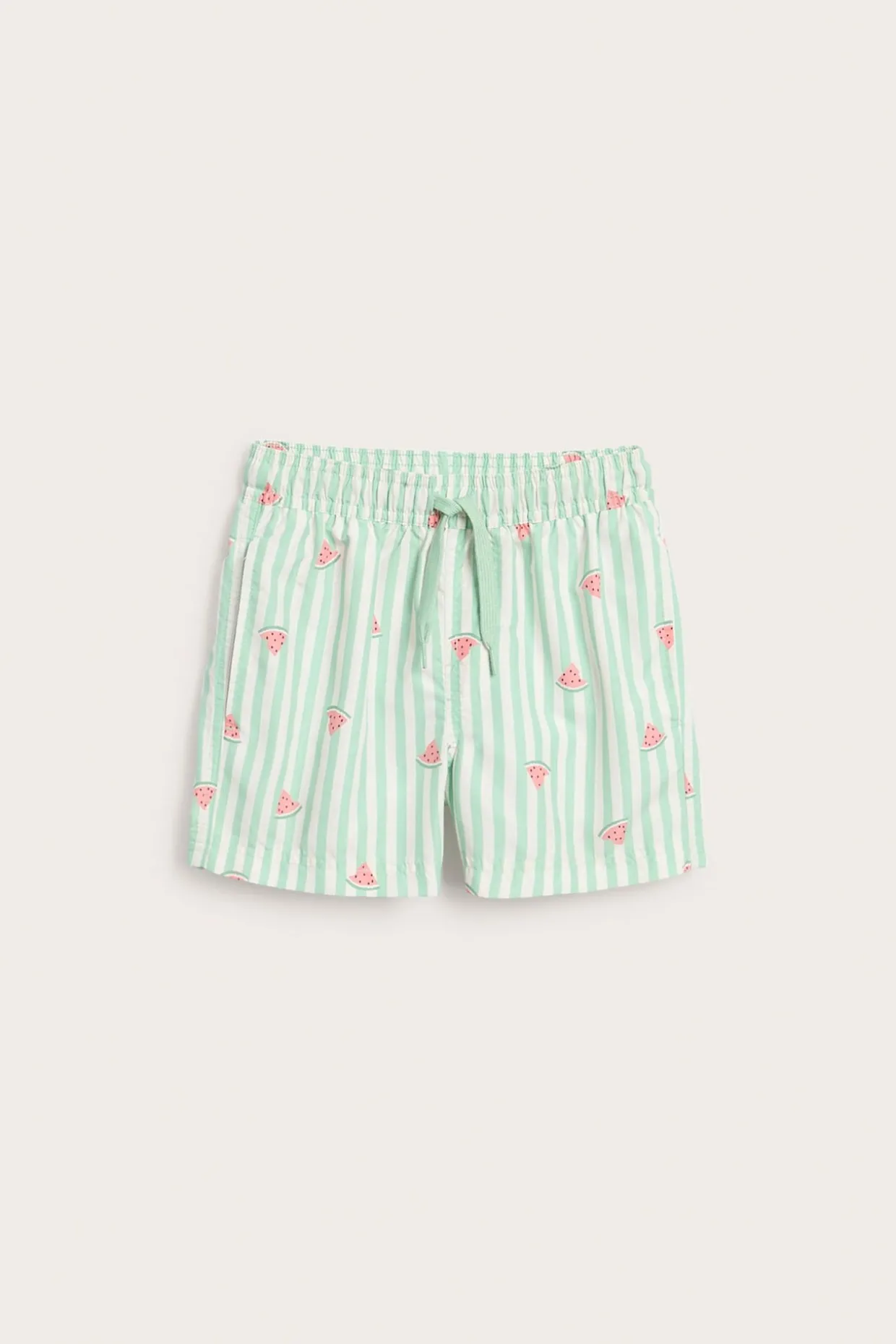 Badshorts med vattenmelonmönster