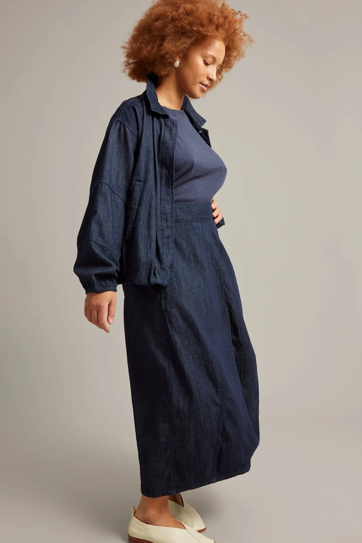 Barrelkjol i denim