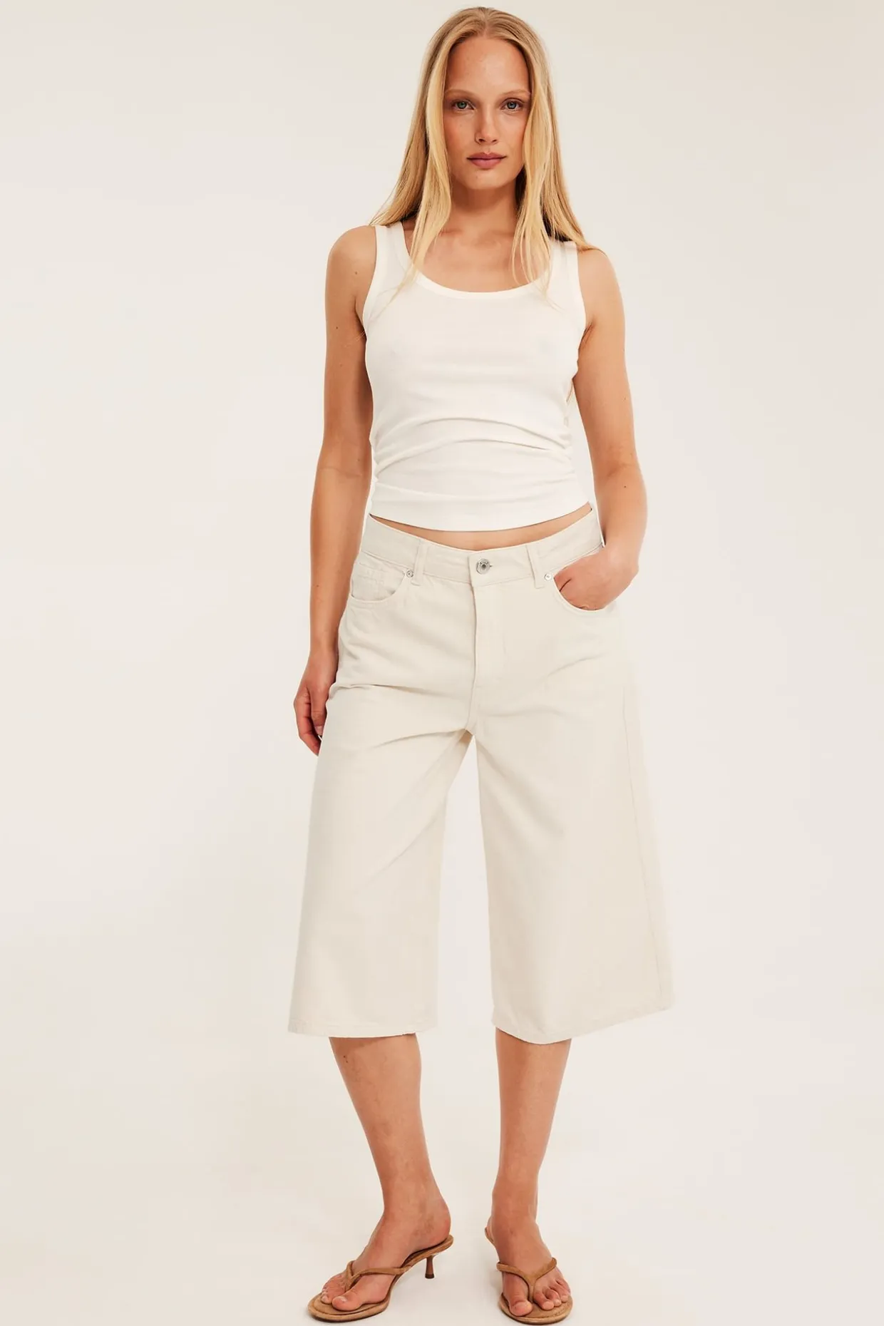 Bermudashorts i bomullstwill