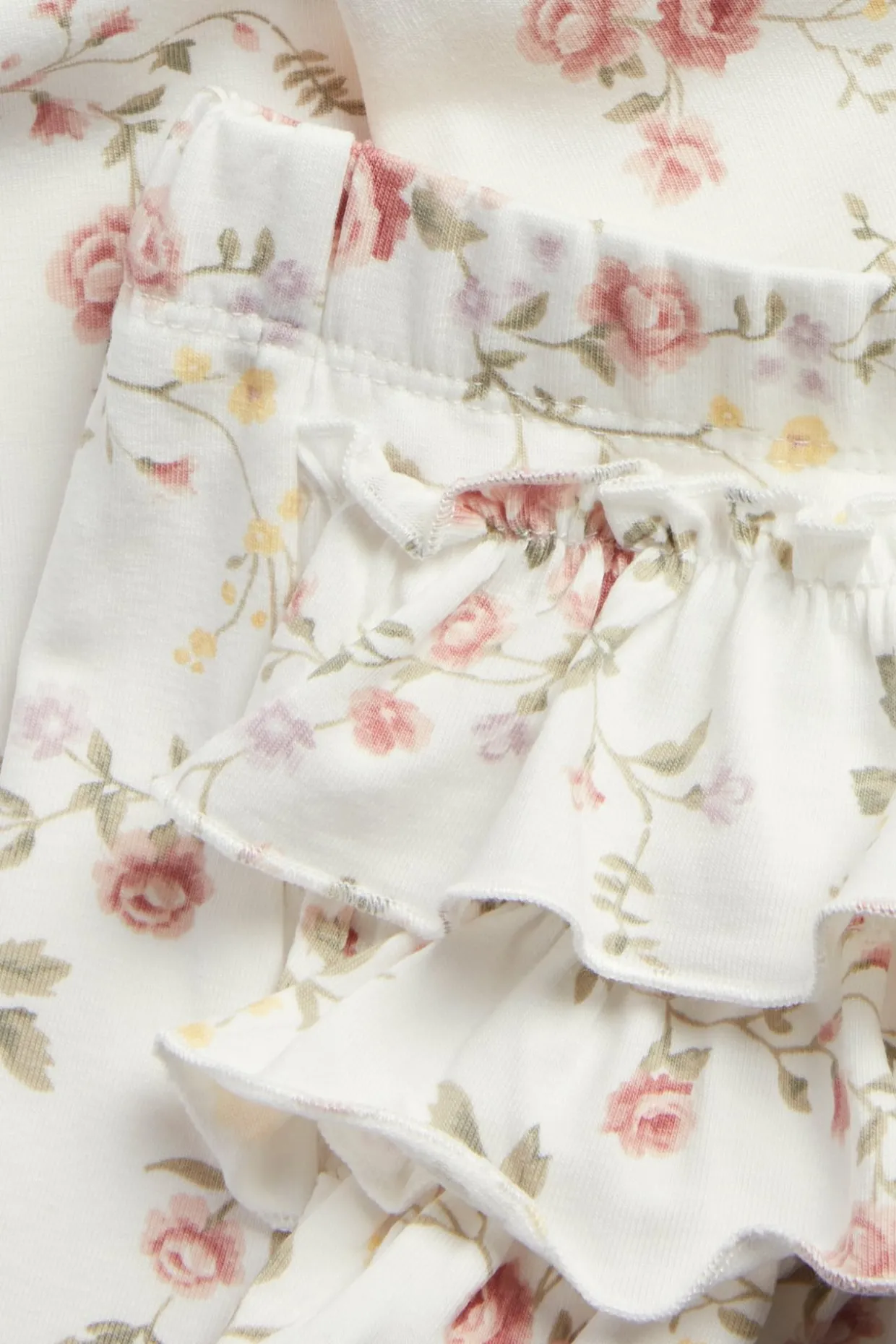 Blommiga leggings med volanger