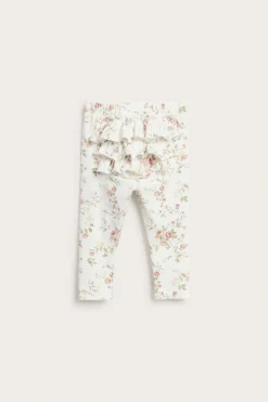 Blommiga leggings med volanger
