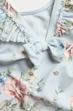 Blommig baddräkt med rosett