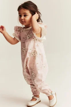 Blommig jumpsuit med fjärilar