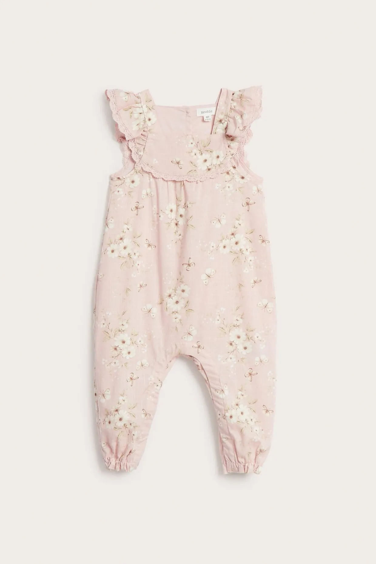 Blommig jumpsuit med fjärilar