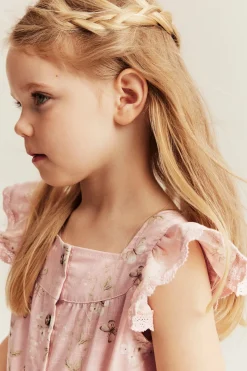 Blommig jumpsuit med volang
