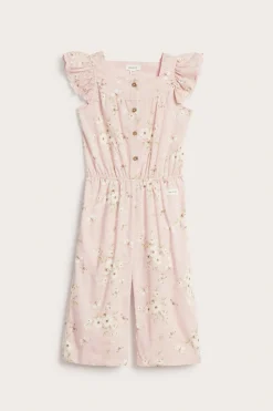 Blommig jumpsuit med volang