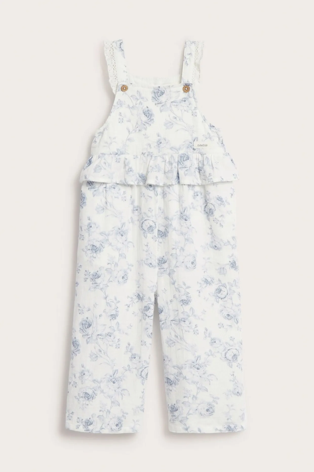 Blommig jumpsuit med volang
