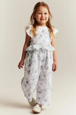 Blommig jumpsuit med volang