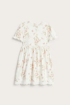 Blommig klänning med puffärm