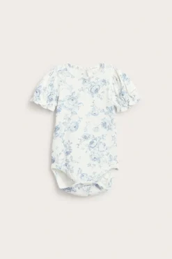 Blommig kortärmad body