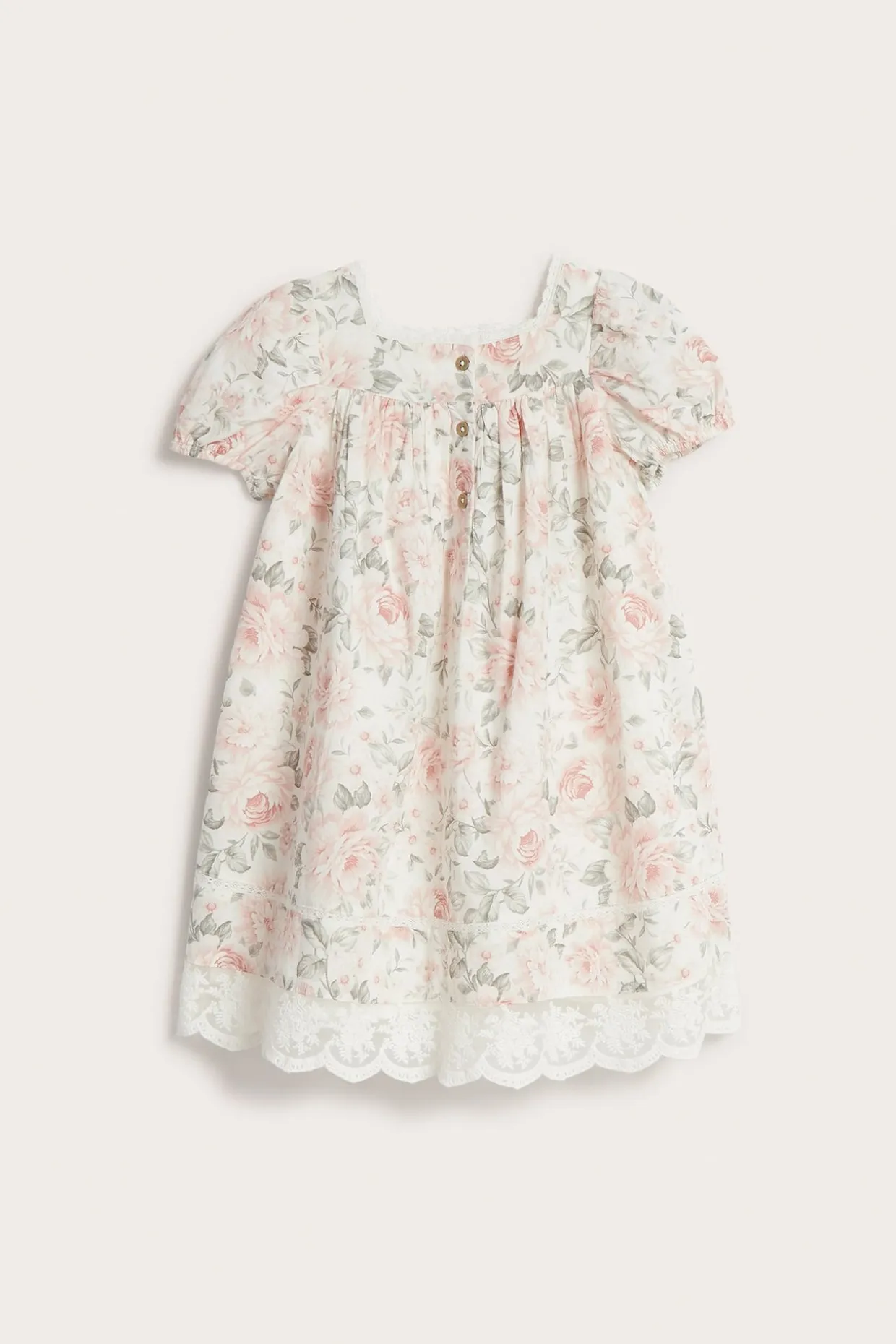Blommig kortärmad klänning