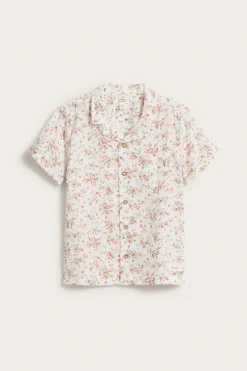 Blommig kortärmad skjorta