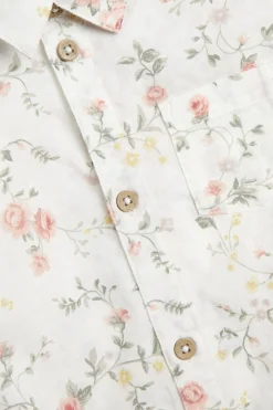 Blommig kortärmad skjortbody
