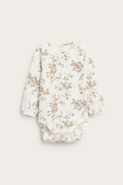 Blommig långärmad body