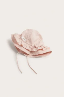 Blommig solhatt med rosett