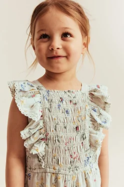 Blommig vävd jumpsuit