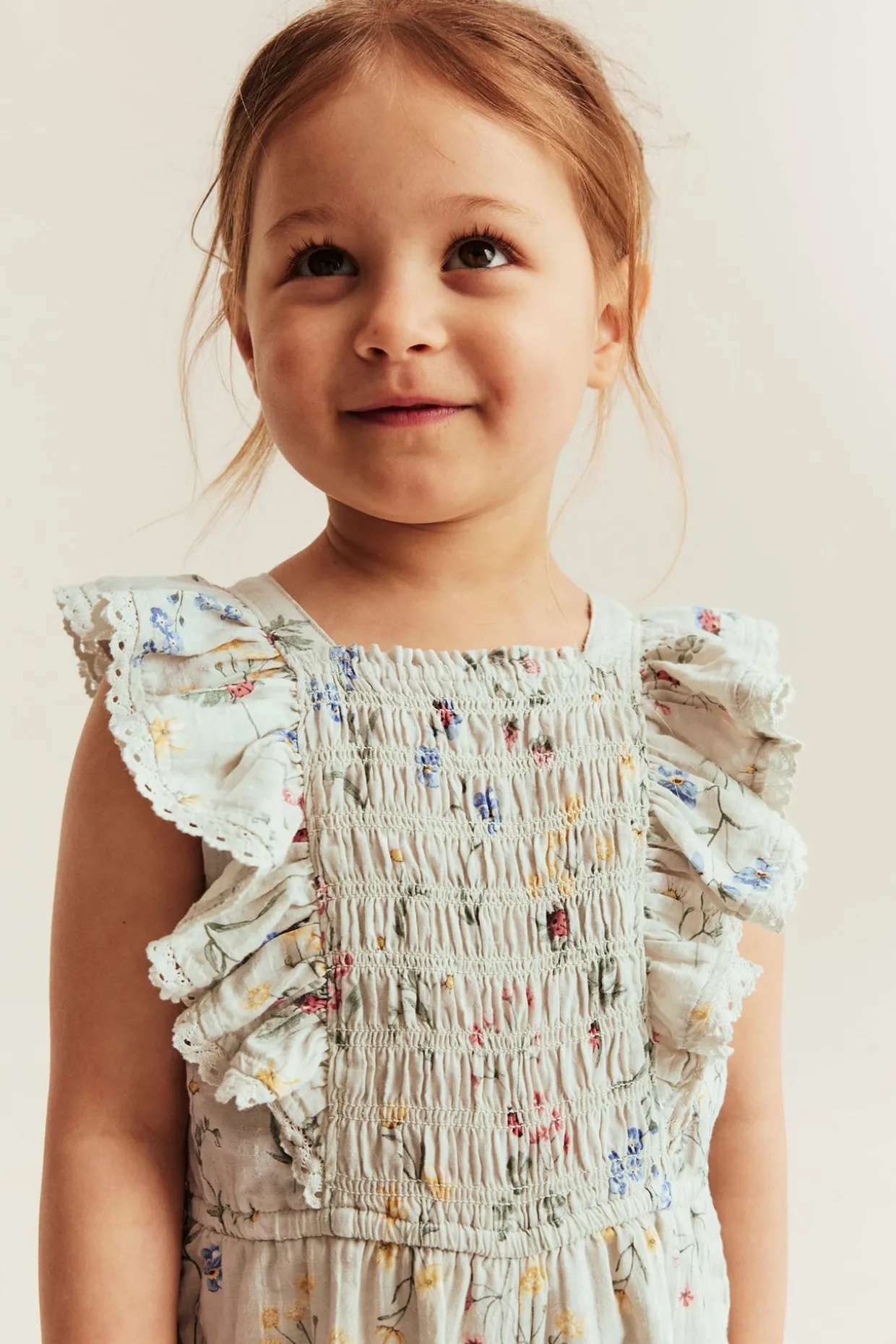 Blommig vävd jumpsuit