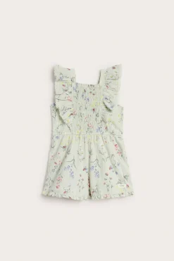 Blommig vävd jumpsuit
