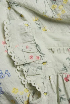 Blommig vävd romper