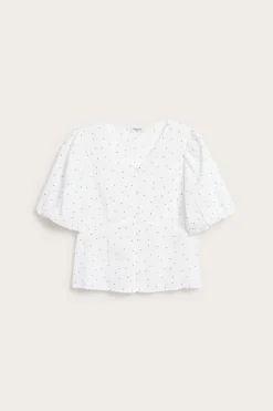 Blus med puffärm