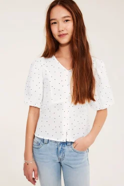 Blus med puffärm