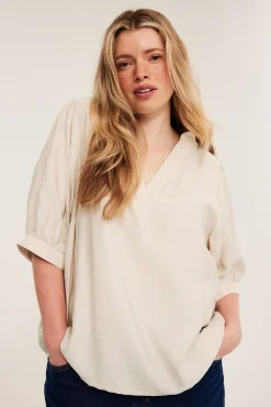 Blus med puffärm