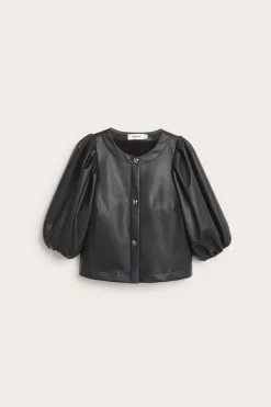 Blus med puffärmar