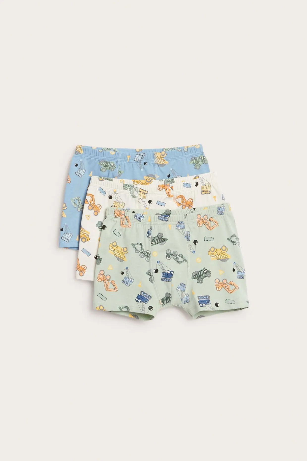 Boxerkalsonger med byggfordon 3-pack