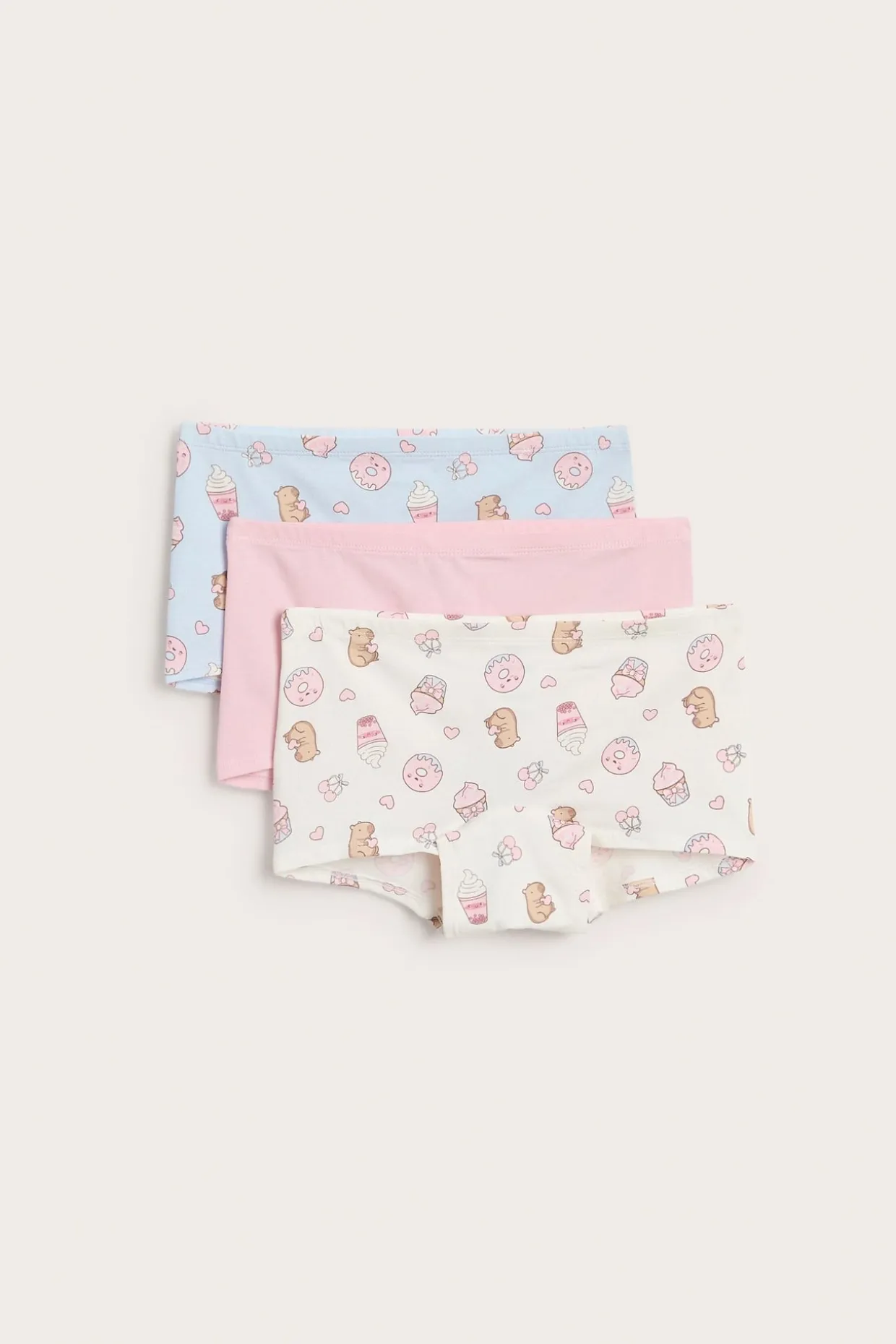 Boxertrosor 3-pack i bomullstrikå med dessertprint