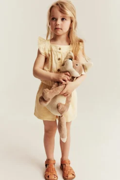 Broderad vävd jumpsuit
