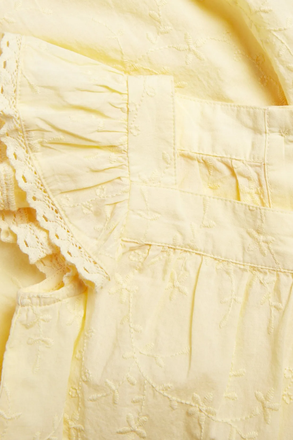 Broderad vävd romper