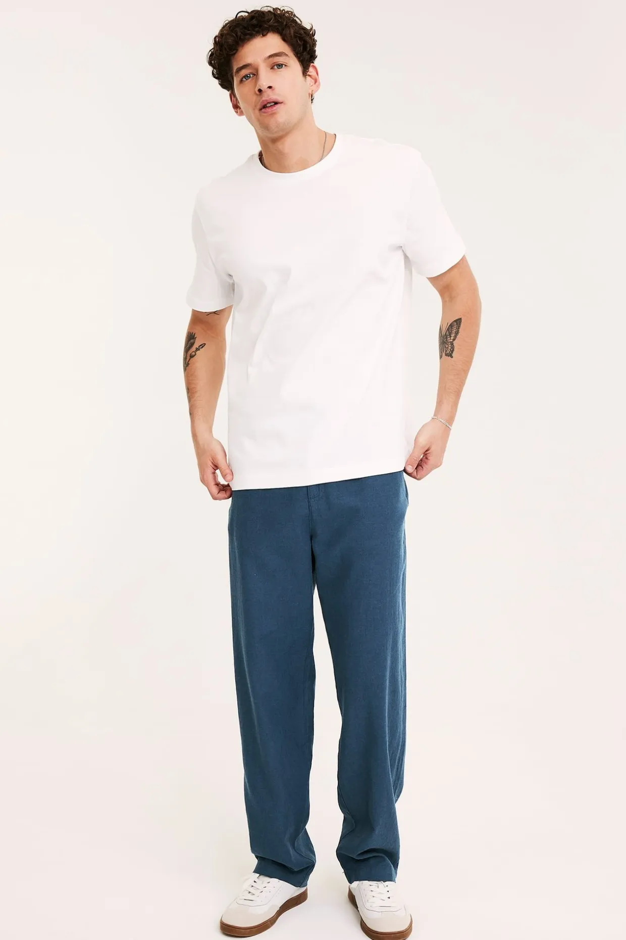 Byxa i linnemix regular fit