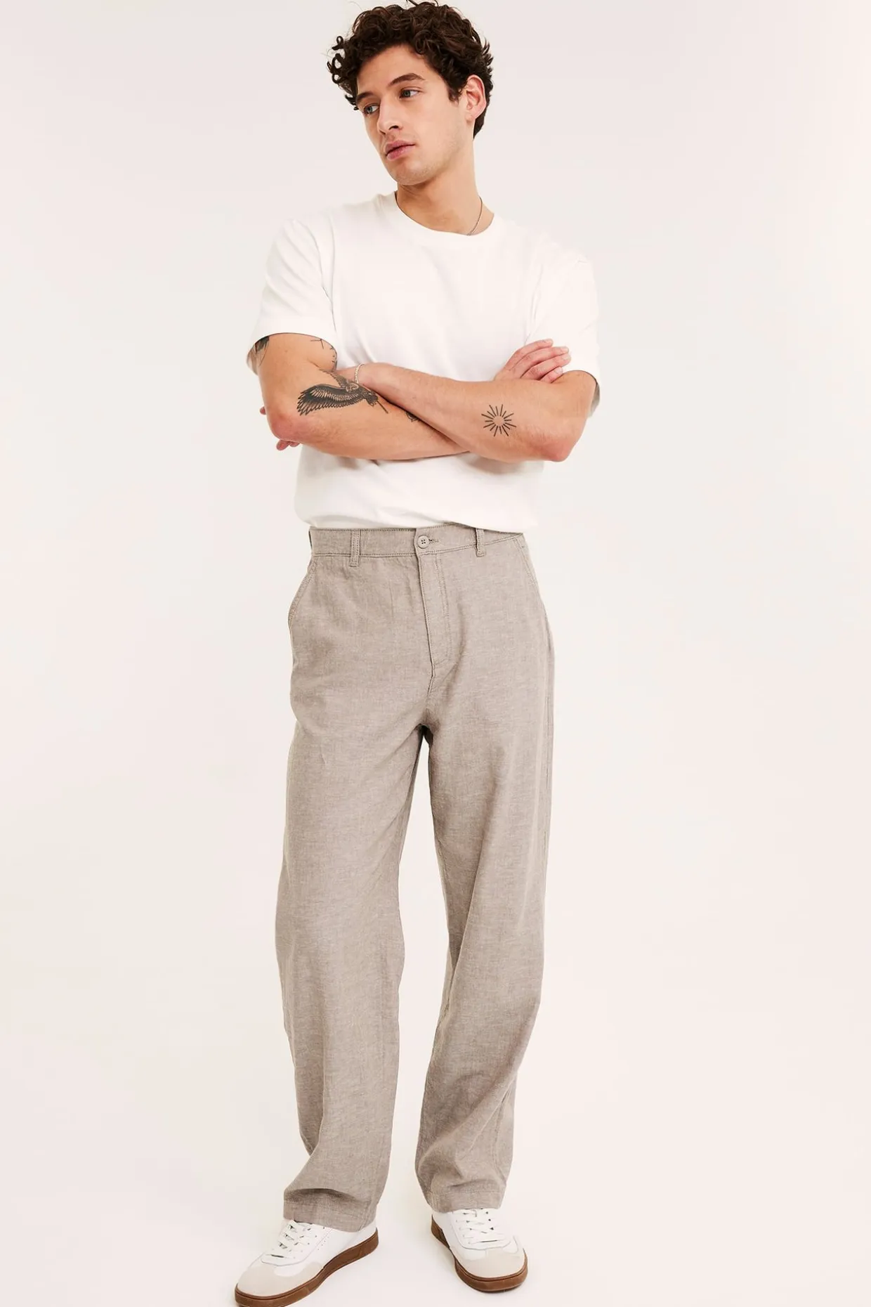 Byxa i linnemix regular fit