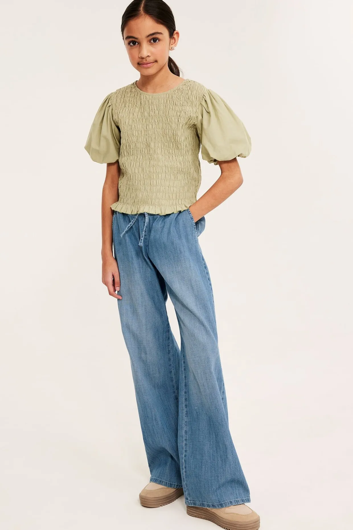 Byxor i mjuk denim