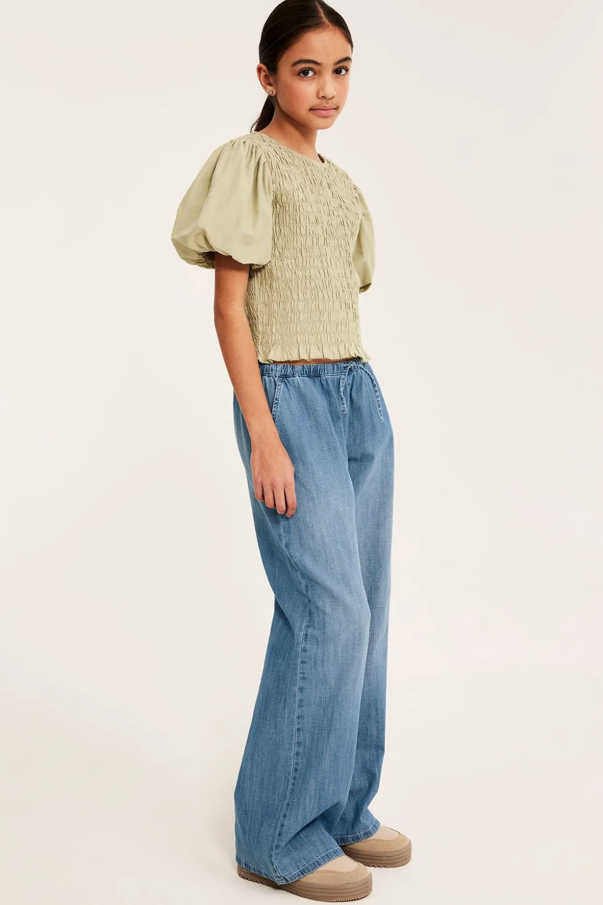 Byxor i mjuk denim