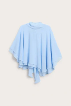 Chiffongblus med cape‑silhuett