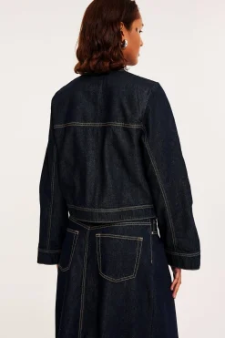 Croppad jeansjacka