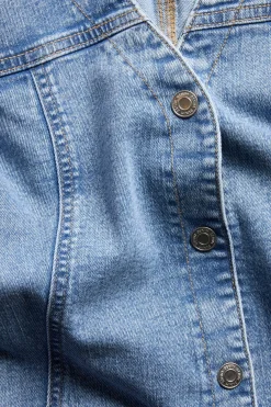 Denimblus med markerad midja