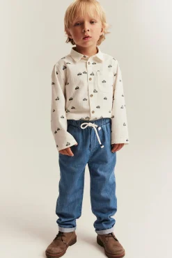 Denimbyxor med dragsko