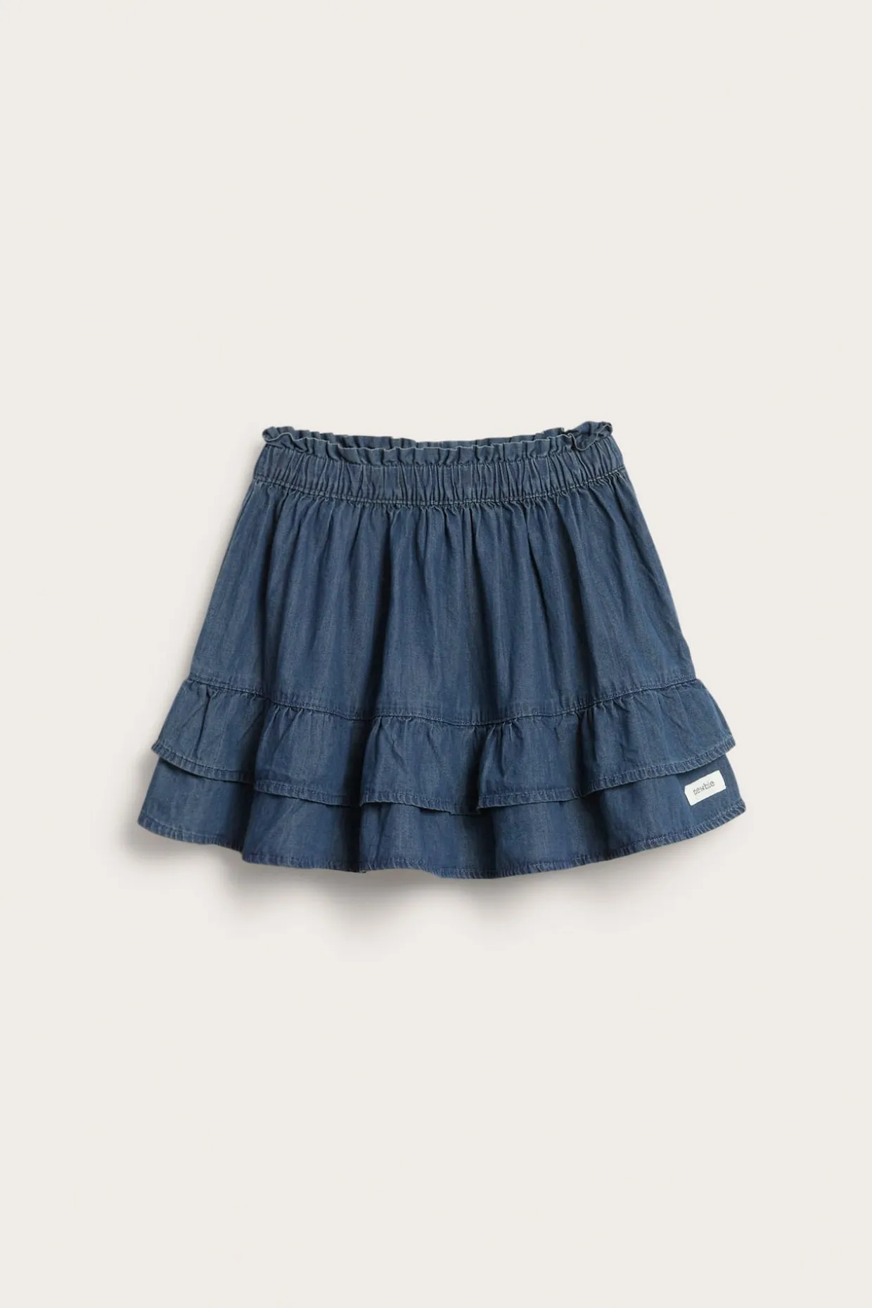 Denimkjol med volang