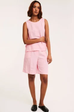 Dressade shorts i linnemix