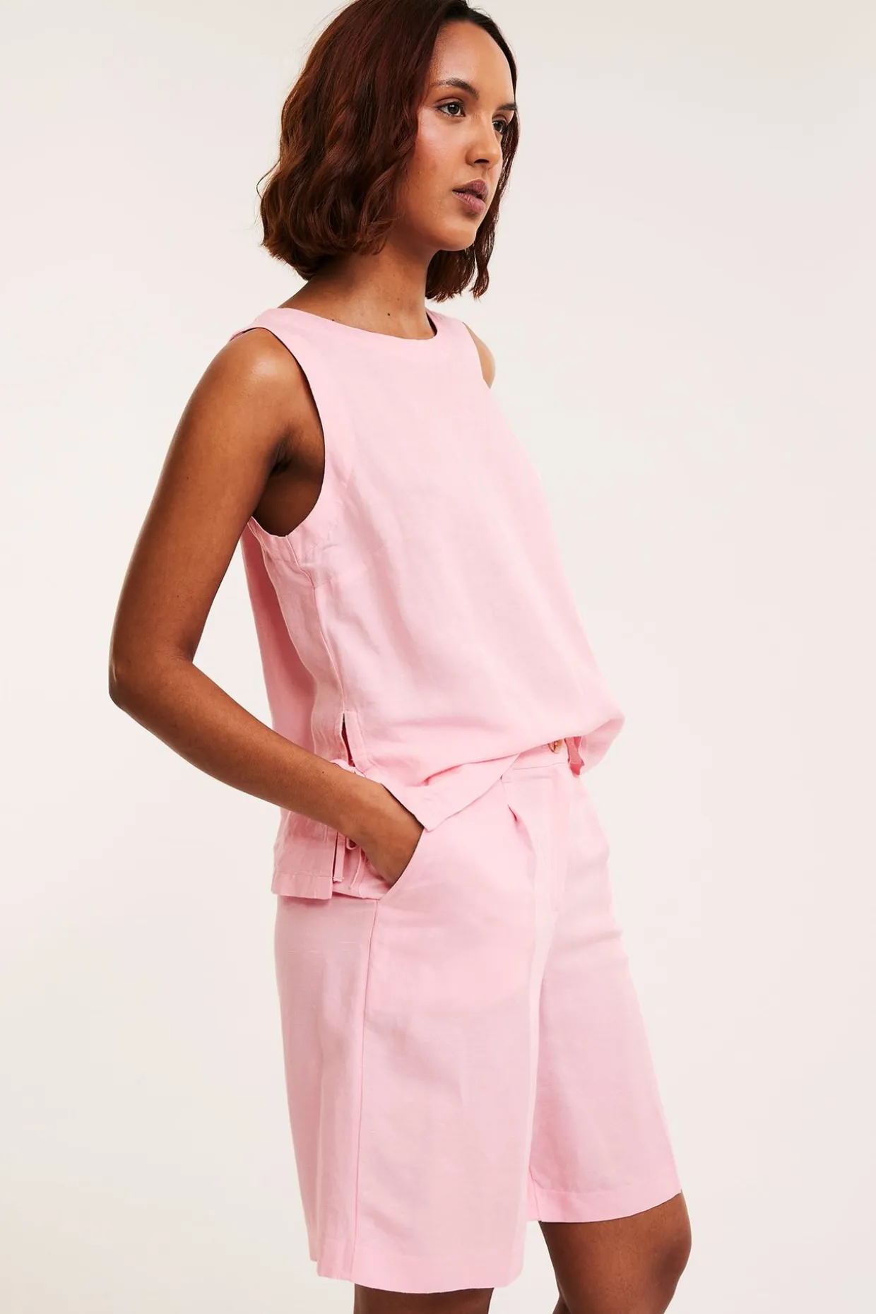 Dressade shorts i linnemix