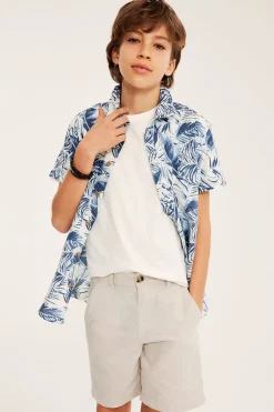 Dressade shorts i linnemix