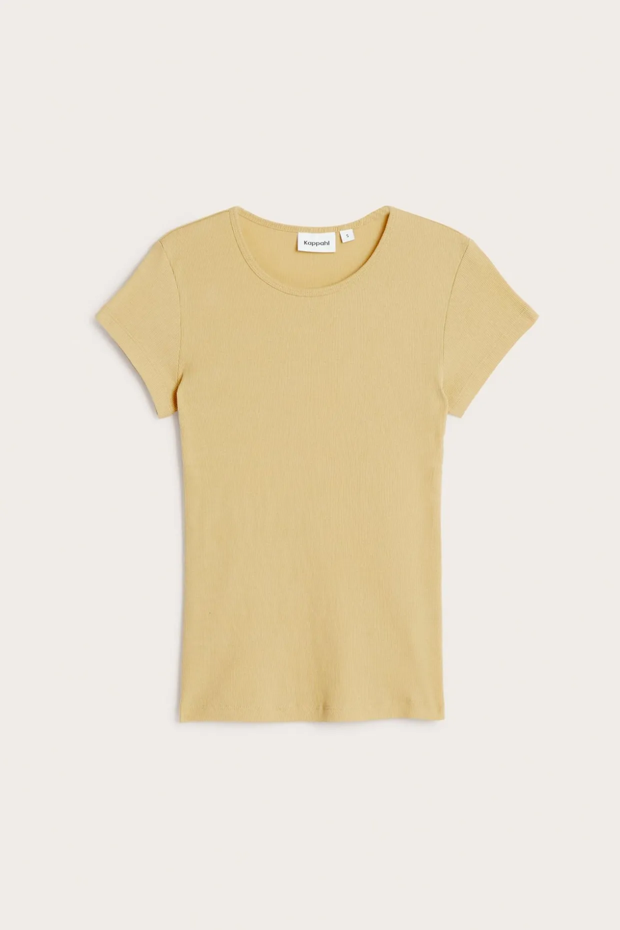 Figurnära ribbad t-shirt i bomull