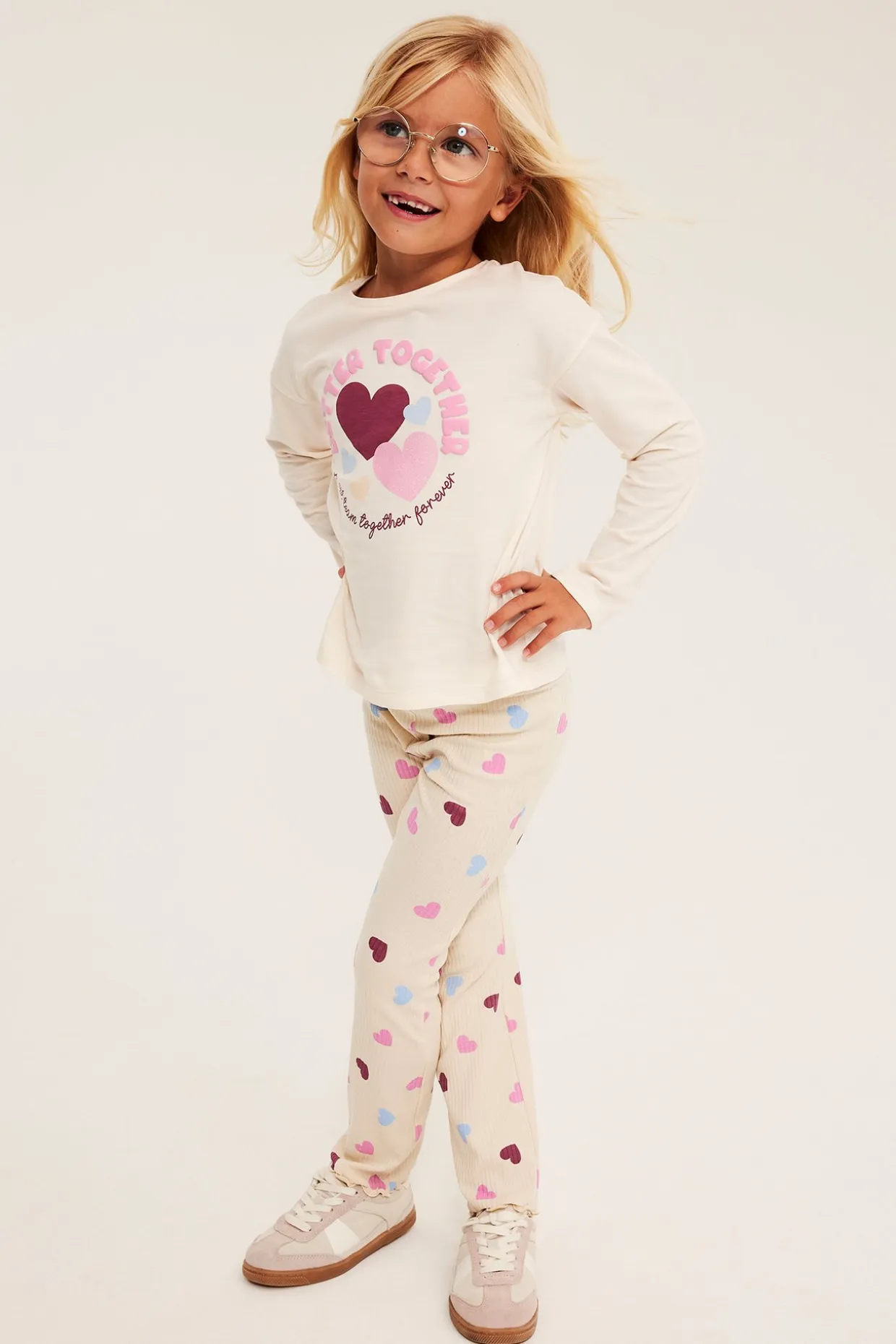 Flare leggings med hjärtmönster