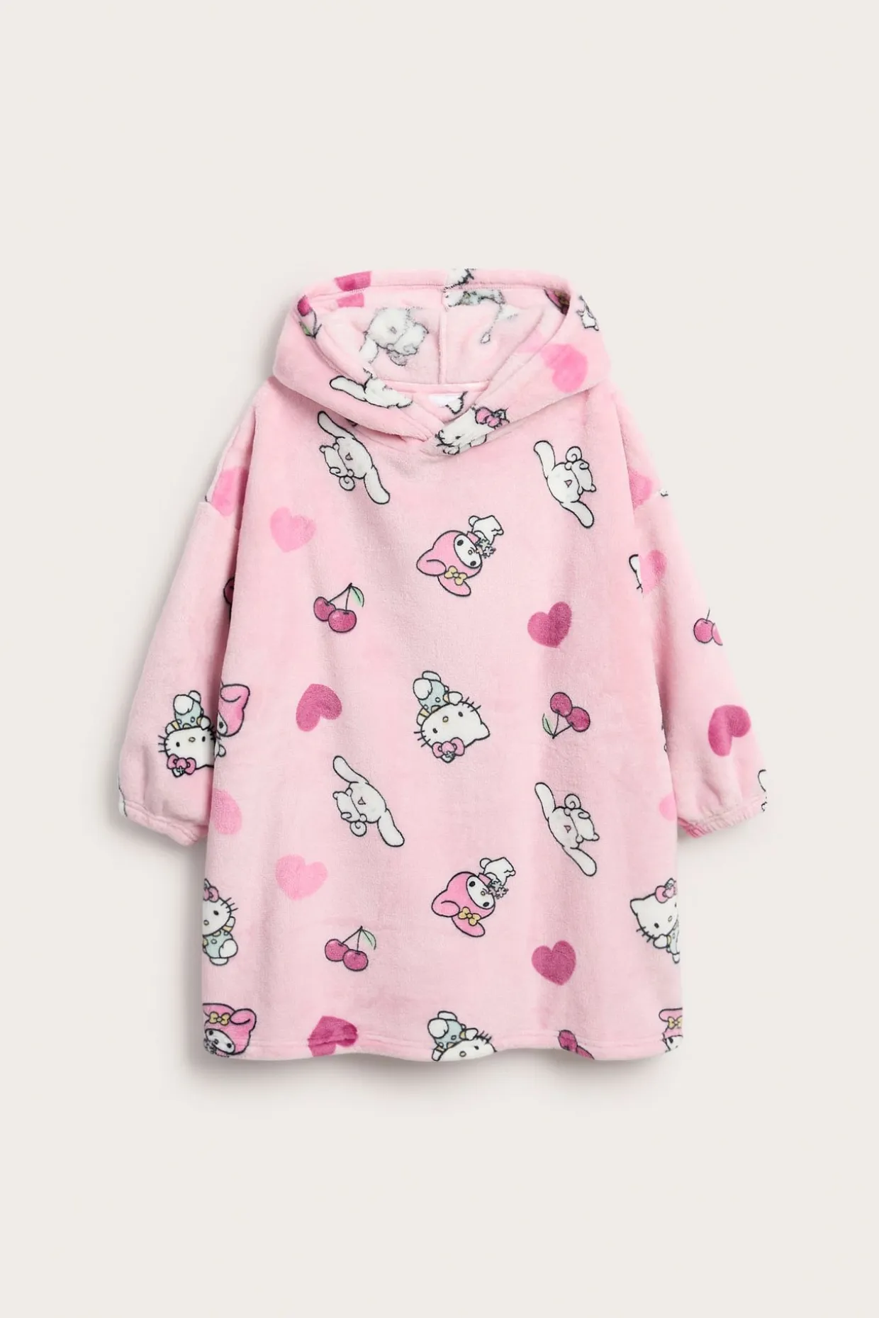 Fleecehoodie med Hello Kitty