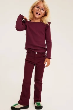 Färgade twilljeans i bootcutmodell