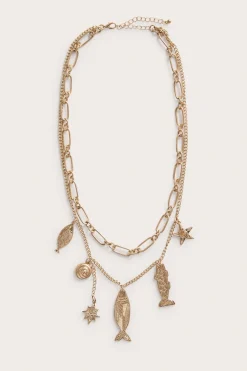 Halsband med marina berlocker